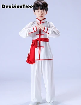 2023 çocuk çin kung fu giyim geleneksel wushu tai chi üniforma çocuk erkek kız performans kostümleri dövüş sanatları setleri