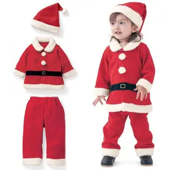 Kawaii Anime Kış Çocuk Uzun Kollu Elbise Anime Sevimli Erkek ve Kız Hediyeler Yastıklı 3 Adet Set Bebek Giysileri Noel hediyesi
