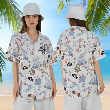 Mickey Mouse Tropikal havai gömleği Disney Dünya Aloha Gömlek Disneyland Gömlek Çocuklar Disney Gömlek Disney Rock And Roll Gömlek