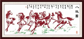 Sekiz steeds resim (3) çapraz dikiş kiti Çin at hayvan baskı sevgilisi el nakışı DIY el yapımı oya malzemeleri çantası
