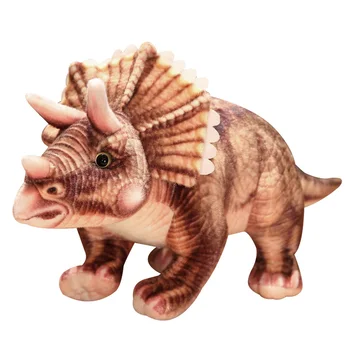 Yeni Varış Gerçekçi Dinozorlar peluş oyuncak Orman Hayvan Simülasyon Triceratops Peluş Bebek Dino Oyuncaklar Hediye İçin Çocuk Erkek